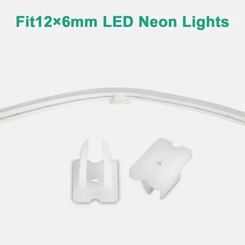Vista 3 de Lamomo Clips de montaje de luces de neón LED, accesorios de conexión de cuerda de luz de 0.236 x 0.472 in, no para tipo RGB