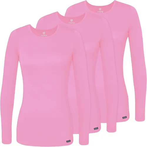 Vista 15 de Adar Underscrubs - Camiseta de manga larga para mujer, paquete de 3 unidades Aguamarina (Aquamarine)