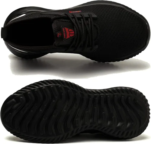 Vista 6 de Kezhiho Zapatos de trabajo con punta de acero para hombre, ligeros, cómodos, antideslizantes, a prueba de pinchazos, zapatos de seguridad