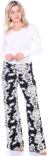 Vista 2 de Popana - Pantalones para mujer estilo palazzo con estampado informal talla extragrande hechos en Estados Unidos