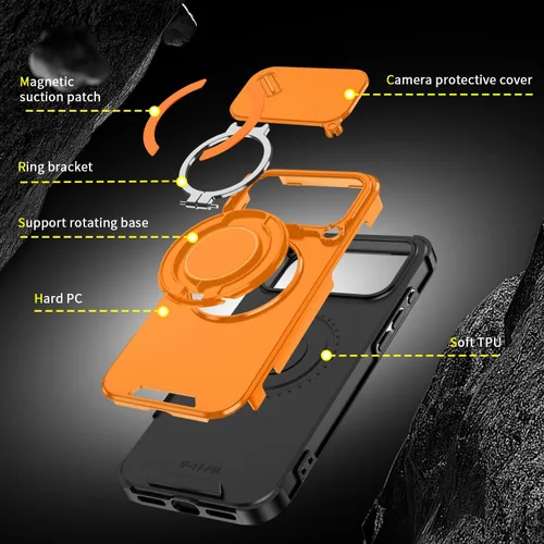 Vista 6 de Funda para iPhone 11 de la Serie Magnética de Doulings, resistente con anillo giratorio de 360 grados con soporte invisible, compatible con magsafe