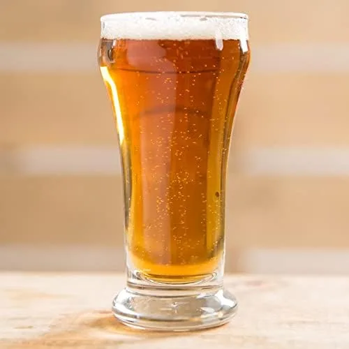 Vista 2 de Happy Hour Supplies - Juego de 6 vasos Pilsner de base pesada de 6 onzas con selecciones de cóctel distintivas