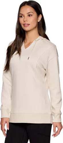 Vista 3 de RBX Sudadera con capucha para mujer con cordones, ajuste relajado, ligera, con capucha, para yoga, uso casual