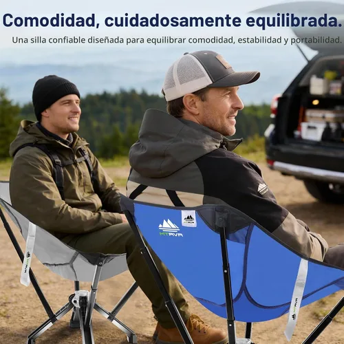 Vista 8 de MTRVR - Silla plegable portátil para camping, diseño patentado de una pieza Negro