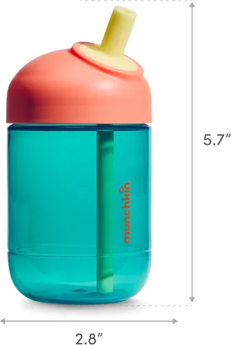 Vista 7 de Munchkin Perfect Angle - Vasos con popote para niños pequeños de 1 a 3 años, a prueba de derrames, con popote suave y ergonómico, sin BPA, 10 onzas