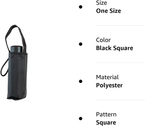 Vista 4 de TOTES MICRO MINI MONEDERO PARAGUAS MANUAL-MUCHOS ESTILOS, Cuadro negro, Compacto