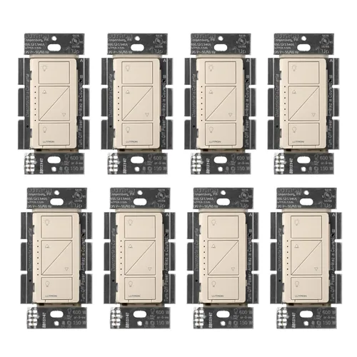 Vista 16 de Lutron Caseta - Interruptor de atenuación inteligente original (requiere Lutron Smart Hub), para luces LED, 150 vatios, un solo polo/3 vías, no Negro