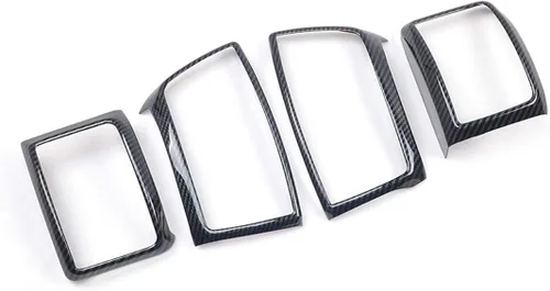 Vista 2 de 4 piezas de fibra de carbono color aire acondicionado cubierta de ventilación para Ford Ranger accesorios 2015 2016 2017 2018 2019 2020 2021 ABS