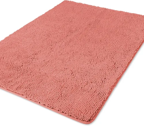 Vista 33 de Yeaban Alfombras pequeñas de baño de felpilla de 12 x 12 pulgadas, absorbentes y lavables, antideslizantes, de felpa y suaves para baño, ducha