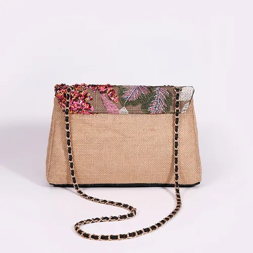 Vista 4 de Bolsa de playa para mujer, bolsa de paja bordada de lentejuelas, bolso bohemio, bolso de hombro de gran capacidad, adecuado para vacaciones, viajes