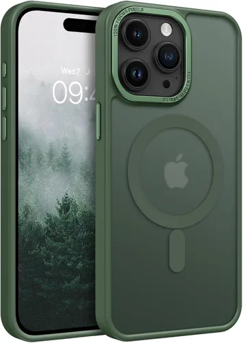 Vista 13 de BENTOBEN Funda magnética para iPhone 15 Pro Max, compatible con MagSafe, translúcida mate, esmerilada, antihuellas, delgada, a prueba de golpes