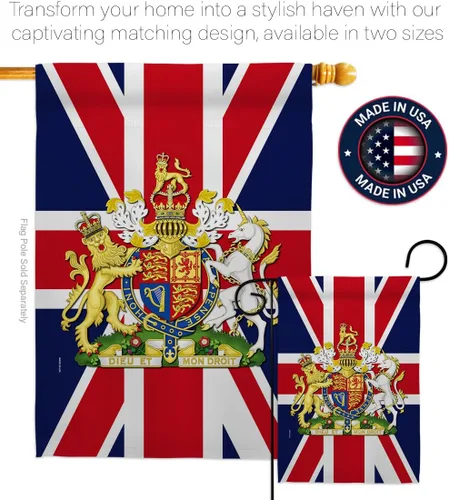 Vista 4 de Escudo de armas Bandera de la casa del Reino Unido, dulce vida, simpatía, recuerdo, conmemorativo, duelo, amor, apoyo, emoción, posible, bandera