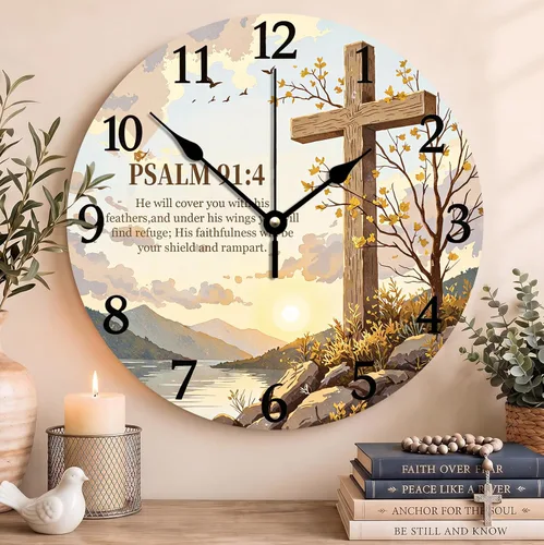 Vista 51 de Reloj con versículo bíblico con citas de Jesús, relojes de 0929Regalos Cristianos (2)