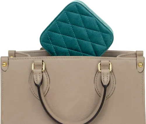 Vista 5 de KAMIER Cajas de joyería pequeñas para mujer, estuche de joyería portátil de viaje, caja organizadora de joyas de terciopelo de felpa para aretes