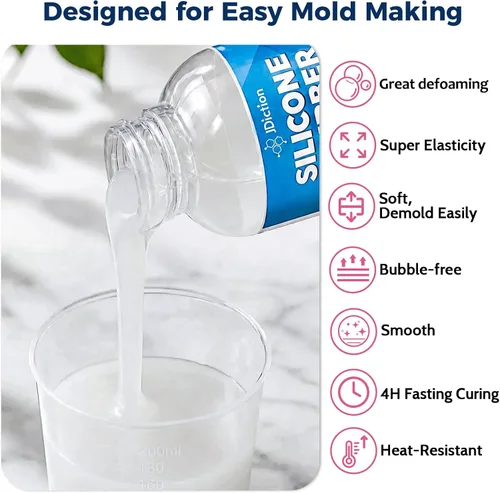 Vista 3 de JDiction Silicone Mold Making Kit 36OZ, 4H Fast Cure Soft Silicone Rubber