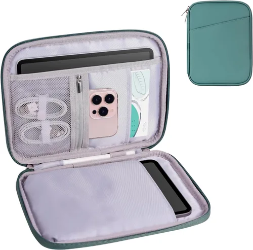 Vista 19 de Funda acolchada para tablet de 8 a 9 pulgadas, bolsa de viaje acolchada para Galaxy Tab A9 8.7/Tab A 8.4/Fire HD 8, estilo cartera con bolsillo