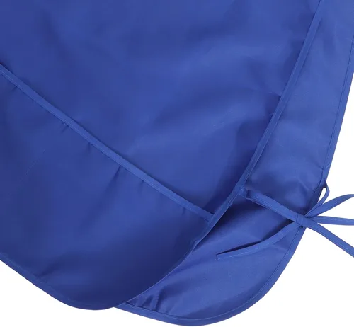 Vista 3 de minkissy Delantal sin mangas de poliéster impermeable con bolsillo negro y azul delantal para cocina, restaurante y estilista uso para hombres