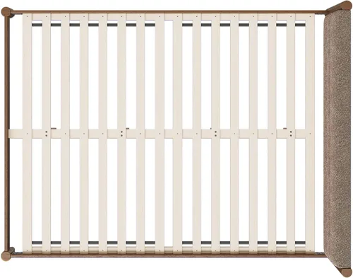 Vista 10 de KISLOT Marco de cama de madera con cabecera tapizada, marrón, tamaño Queen