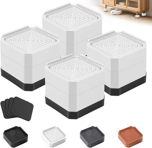 Vista 13 de Elevadores de cama para muebles – Elevador de bloque rectangular ajustable para elevar 1.5-3 pulgadas y 4.3 pulgadas camas, mesas, sofás