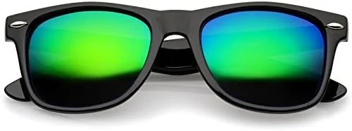 Vista 3 de ZeroUV Gafas de sol con borde de cuerno cuadrado con espejo polarizado, 2.165in