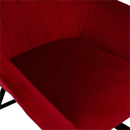 Vista 9 de LuxenHome - Sillas modernas de terciopelo con acento, mecedora tapizada roja, sillas de comedor, sofá individual, silla con brazo para sala