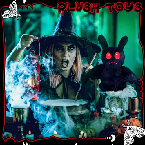Vista 5 de Jenaai Peluche de Mothman de 13.4 Pulgadas Gótico Espeluznante Animales de Peluche Mothman Decoración Accesorio de Disfraz Espeluznante Suministros