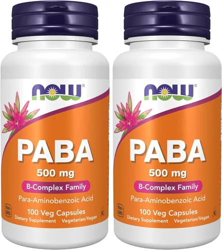 Vista 8 de NOW Supplements, PABA (ácido para-aminobenzoico) 500 mg, familia del complejo B, 100 cápsulas