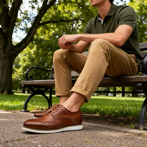 Vista 2 de Vostey Zapatos de vestir para hombre, zapatos de vestir casuales de cuero para hombres, zapatos Oxford de negocios de cuero para hombres