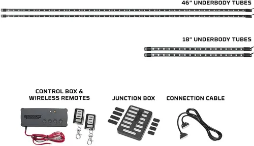 Vista 2 de LEDGlow Kit de iluminación de neón para carrito de golf eléctrico de 6 plazas con luces LED de millones de colores de 12 V-72 V, compatible