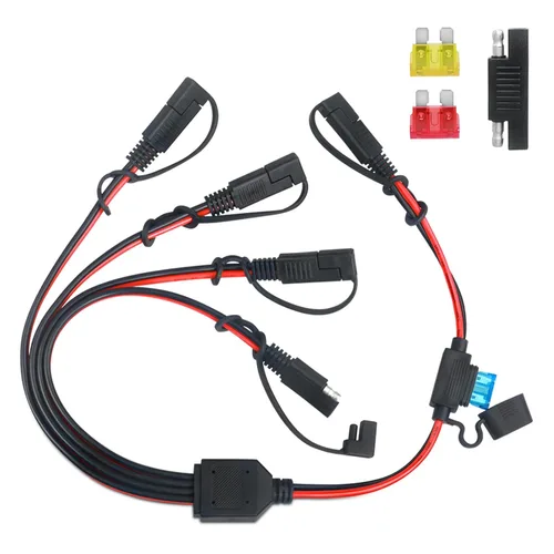 Vista 13 de Cable divisor SAE Y de 10 AWG, cable de extensión SAE de 1 a 2 vías Con adaptador de polaridad inversa SAE, cable de alimentación de CC automotriz