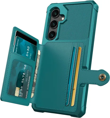 Vista 68 de Funda para Samsung Galaxy S21 Ultra con tarjetero, compatible con soporte magnético para automóvil, resistente a los golpes, resistente, suave, TPU