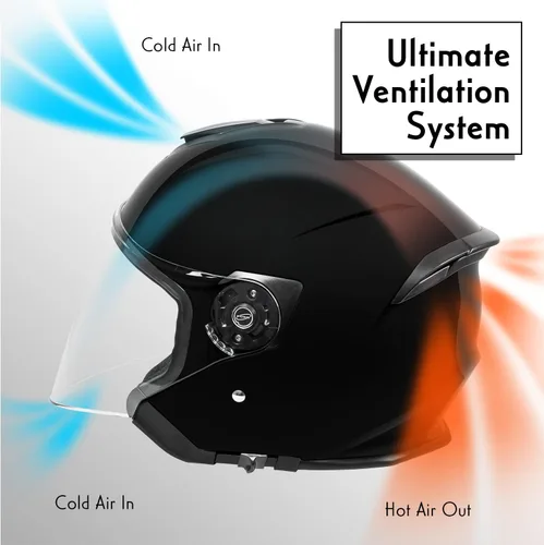 Vista 3 de VCAN V88 - Casco de motocicleta de cara abierta de 3/4, aprobado por ECE y DOT