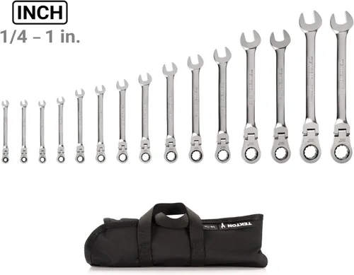 Vista 20 de TEKTON Juego de llaves combinadas con cabeza flexible de 12 puntos, 19 piezas (6-24 mm) WRC95003