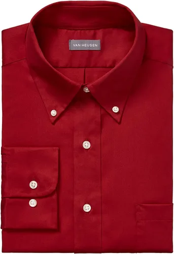 Vista 3 de Van Heusen Camisa de vestir de sarga de ajuste regular con cuello abotonado para hombre, exclusiva de Tienda