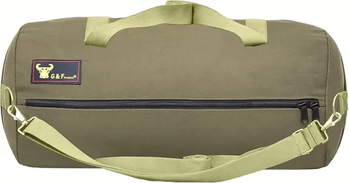 Vista 13 de Bolsa de lona encerada multiusos estilo militar, resistente al agua, correa ajustable, totalmente forrada, cierre de doble cremallera, uso pesado