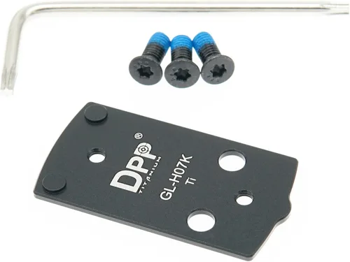 Vista 5 de Placa Adaptadora DPP Titanium para Glock 43X/48 MOS Hellcat OSP con Orificios de Rosca M4 y Holosun 407k/507k - GL-H07KA