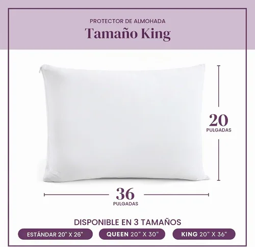 Vista 6 de CirclesHome Juego de 4 protectores de almohada King con cremallera, 100 % algodón, transpirables, protegen las almohadas de la suciedad, el polvo