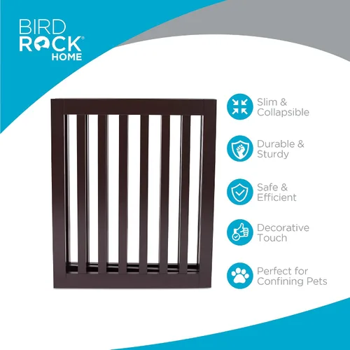 Vista 2 de INTERNET'S BEST Dog Gate - Barrera independiente para mascotas para interiores, valla plegable de madera para perros, puerta extra ancha