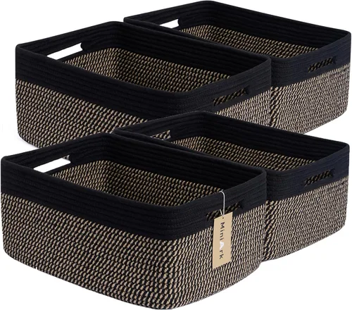 Vista 42 de MiniArk Cestas grandes de almacenamiento para estantes, organizadores de armario, para ropa, manta, toallas, guardería, caja de juguetes, cestas