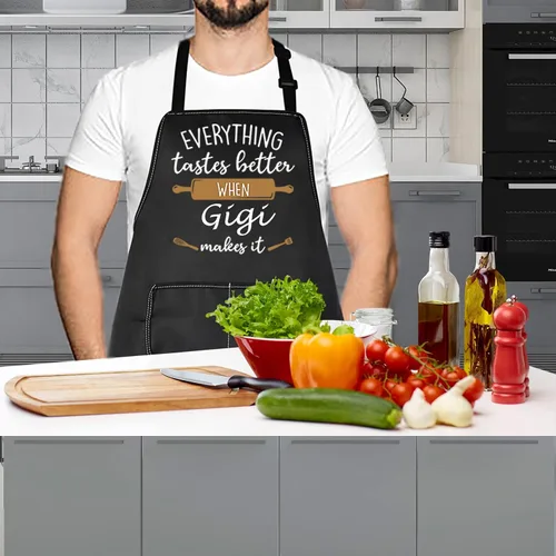 Vista 3 de LEVLO Los mejores regalos de cocina para madre y padre, todo sabe mejor cuando Mimi/Nana/Nonna/Gigi lo hace delantales