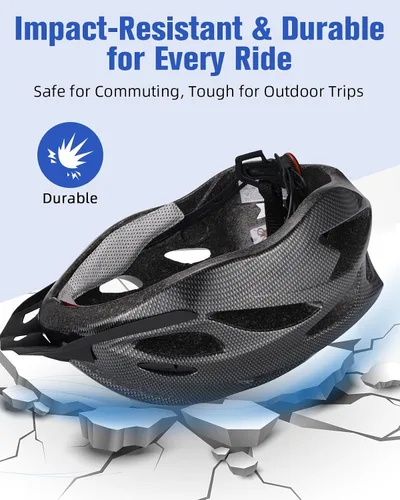 Vista 5 de Zacro Casco de bicicleta para adultos, ligero para hombres y mujeres, cómodo con almohadillas y visera, casco de bicicleta certificado para adultos