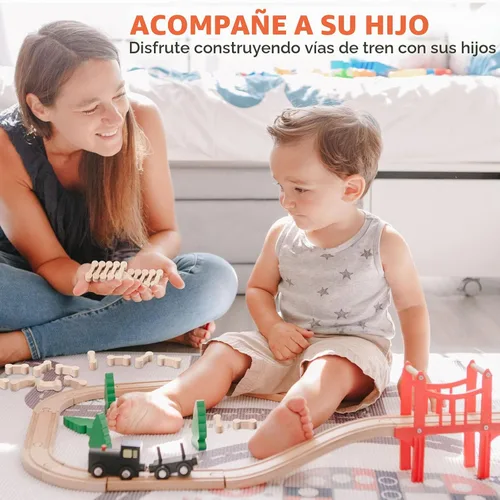 Vista 6 de Hanaive 20 conectores de madera para pista de hueso de perro para Color madera