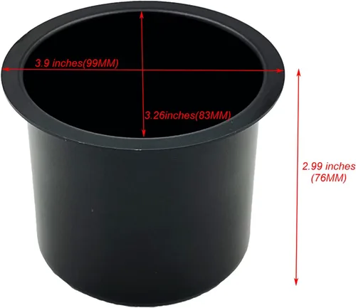 Vista 2 de SEETOOOGAMES Inserto de taza para mesa de póquer de aluminio jumbo con caída (paquete de 2) (negro)