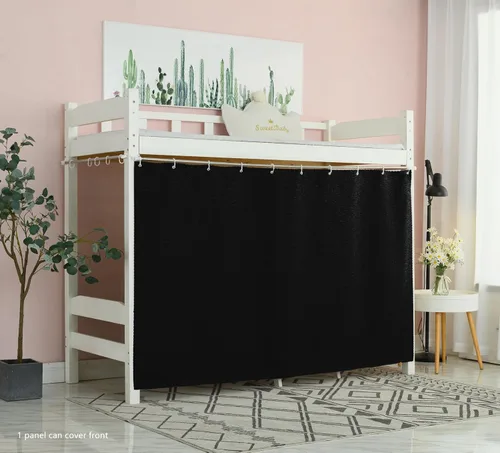 Vista 4 de Cortinas opacas para litera de fondo sólido, tela de privacidad, tamaño individual, tamaño individual para hombres, mujeres, estudiantes de collage