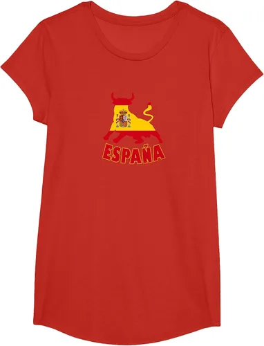 Vista 68 de Spain Espana with Bull and National Flag/Present T-Shirt Asphalt Grey