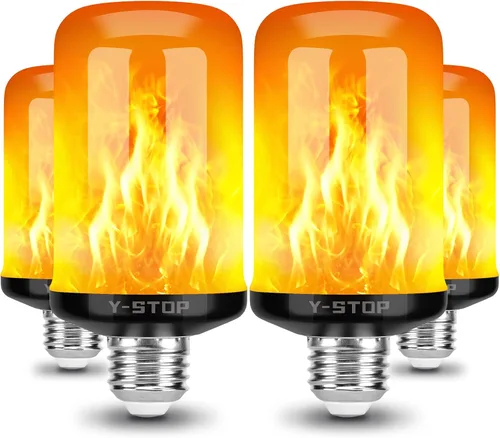 Vista 11 de Y- STOP Bombillas de llama mejoradas, 4 modos de luz parpadeante para exteriores con efecto invertido, bombilla de llama de base E26