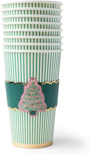 Vista 6 de Bonjour Fête - Tazas de café para árbol de Navidad, paquete de 8, 16 onzas