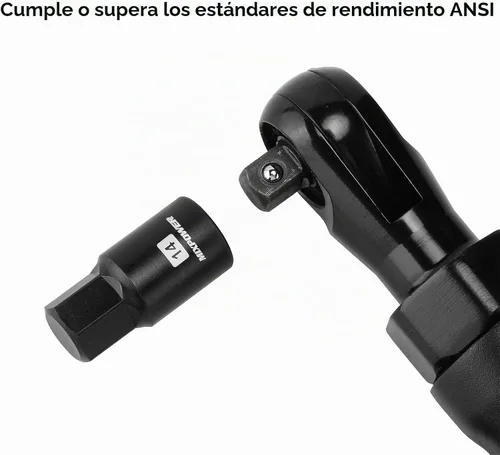 Vista 6 de MIXPOWER Juego de 14 piezas de dados Dr. Bit, de 0.098 in a 0.748 in, 1/4 ", 3/8" y 1/2", grado de impacto Cr-Mo, métrico, enchufe hexagonal