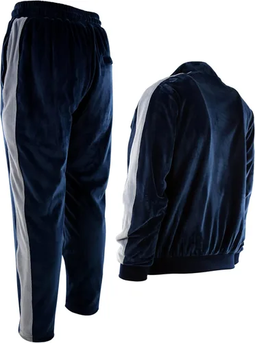 Vista 4 de Conjunto de terciopelo para hombre con bolsillos con cremallera y forro de terciopelo