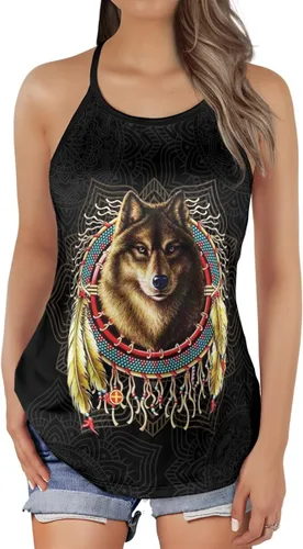 Vista 2 de Camiseta sin mangas para mujer, camisetas de verano para mujer, camisas cruzadas con espalda abierta para mujer, el mejor regalo para mamá, novia